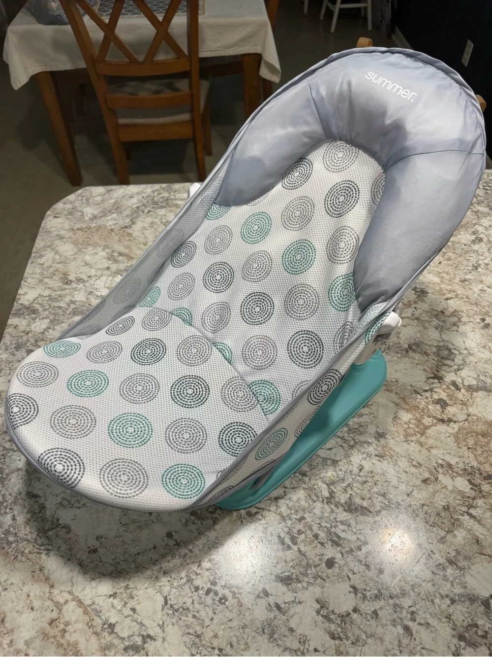 Teal & Gray Baby Bather - Supportive Infant Bath Seat